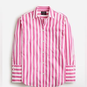J. Crew Garçon Classic Button Down Shirt in Stripe Pink White Cotton Poplin 4